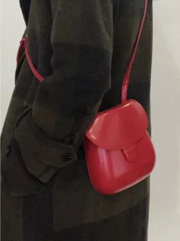 Retro PU Leather Saddle Bag For Women Fashion Solid Color Crossbody Bag Simple Versatile Shell Bag Daily Matching Handbag