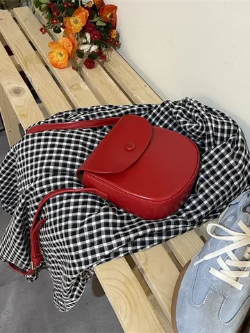 Women's PU Leather Saddle Bag Minimalist Fashion Solid Color Crossbody Bag Small Shoulder Bag Casual Mobile Phone Bag