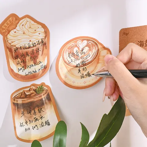 Creative Coffee Shaped Sticky Notes Cute Memo Pads Ins Style Sticky Notes For Student Office Message Sticking