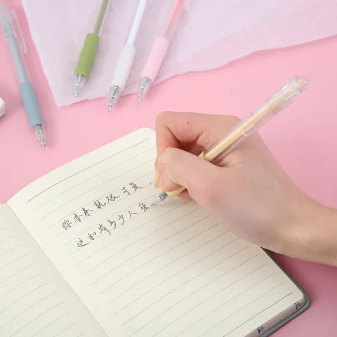 Morandi Color Retractable Gel Pen Cute Student Writing Pen Minimalist Plastic Water Based Signature Pen Office Stationery