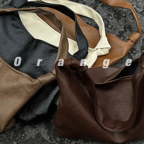 Women Large Capacity PU Leather Tote Bag Casual Commute Handbag Soft Leather Shoulder Bag Daily Use