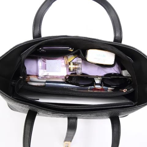 Women PU Leather Crocodile Pattern Handbag Three Piece Set Fashion Tote Bag Elegant Shoulder Purse For Daily Commute