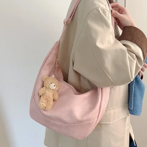 Women's Large Capacity PU Leather Crossbody Bag Soft Dumpling Tote Bag Vintage Casual Shoulder Bag With Zipper