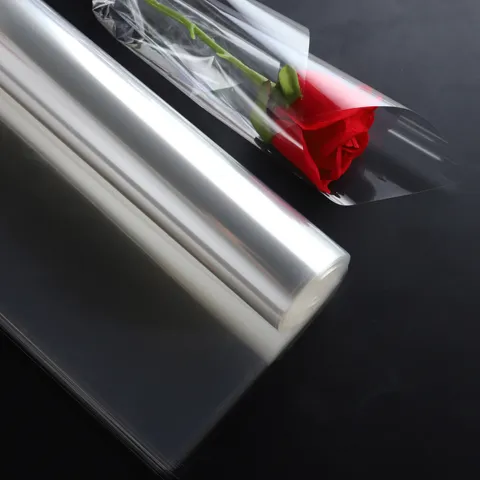 Papier d'Emballage Cellophane Transparent pour Fleurs Rouleau en Plastique Imperméable pour Bouquet de Fleurs Emballage Cadeau Décoration