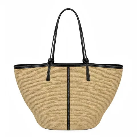Womens Woven Straw Tote Bag Large Capacity Casual Travel Beach Bag Handbag Fashion Summer Vacation Shoulder Tote