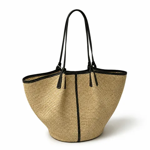 Womens Woven Straw Tote Bag Large Capacity Casual Travel Beach Bag Handbag Fashion Summer Vacation Shoulder Tote
