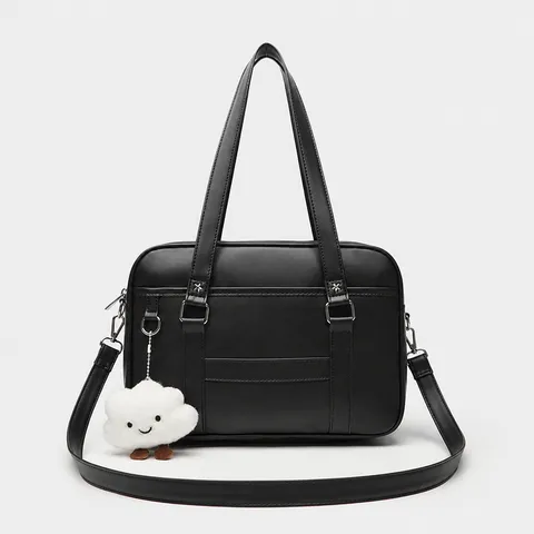 Japanese Style JK Uniform Tote Bag PU Leather Shoulder Crossbody Bag Commuter Handbag For Women