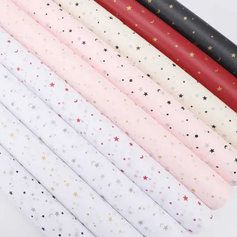 Papier de Soie Céleste Étoile et Lune Papier Cadeau Emballage de Bouquet Floral Matériau de Bricolage