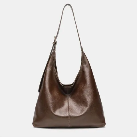 Retro Large Capacity PU Leather Underarm Shoulder Bag Vintage Casual Tote Handbag Commuter Hobo Bag For Women