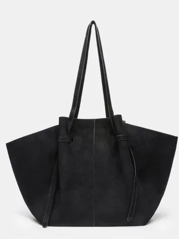 Retro Suede Leather Tote Bag For Women Large Capacity Commuting Shoulder Underarm Bag Vintage Wing Handbag