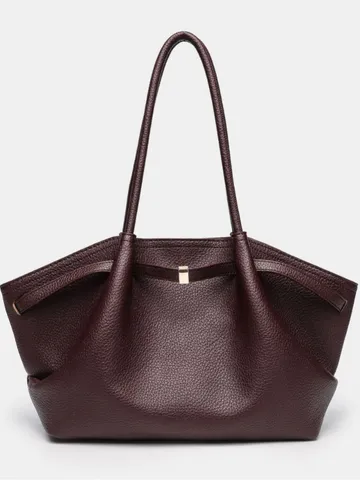 French Vintage PU Leather Large Capacity Tote Bag Women Minimalist Solid Color Underarm Shoulder Handbag Wing Bag