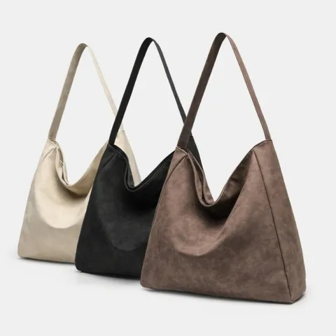 Women Retro Large Capacity Tote Bag PU Leather Casual Commuter Shoulder Bag Versatile Daily Handbag Purse For Work