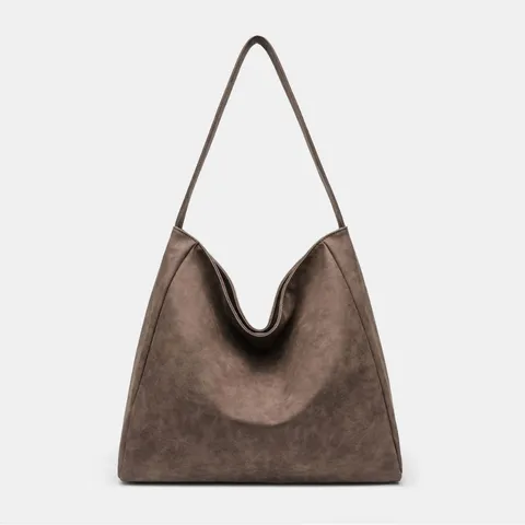 Women Retro Large Capacity Tote Bag PU Leather Casual Commuter Shoulder Bag Versatile Daily Handbag Purse For Work