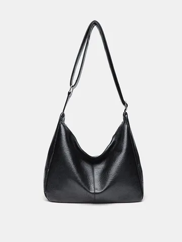 Women Fashion Tote Bag Retro Soft Leather Large Capacity Casual Simple Shoulder Bag Versatile Daily Handbag