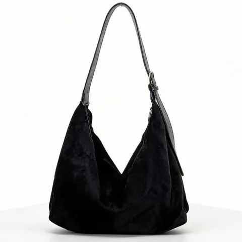 Women Vintage Suede Tote Bag Large Capacity Commuter Shoulder Crossbody Bag Casual Chic Handbag