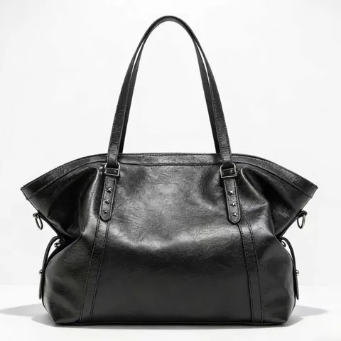 Women Large Capacity PU Leather Tote Bag Vintage Retro Casual Soft Large Handbag Shoulder Crossbody Underarm Bag