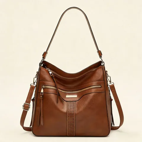 Women PU Leather Shoulder Bag Large Capacity Crossbody Bag Casual Tote Bag Fashion Solid Color Elegant Handbag