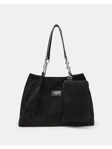 Women Corduroy Tote Bag Large Capacity Casual Shoulder Bag Fashion Chain Commuting Handbag