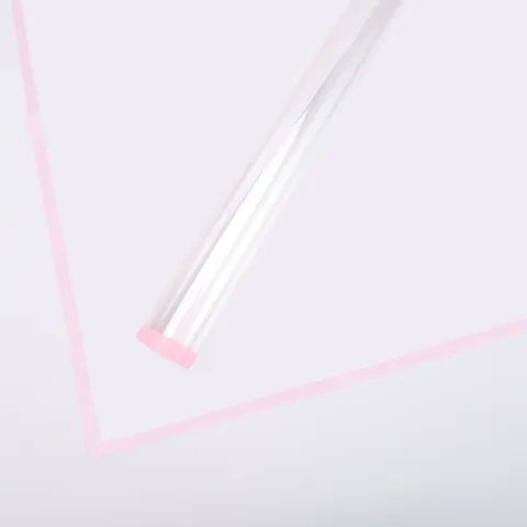 Papel de Envolver de Celofán Transparente para Flores Impermeable Material de Envoltorio de Ramos de Flores con Borde Colorido