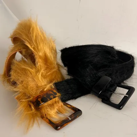 Women's Fashion Plush Leather Belt Casual Trendy Resin Buckle Waist Belt For Women Daily Matching Accessories