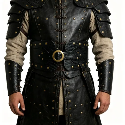 Medieval Retro Warrior PU Leather Waist Belt Halloween Cosplay Costume Corset Rivet Wide Waistband Gothic Armor