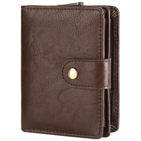 Men's Retro Microfiber Leather Short Wallet Multi-Functional Folded Card Holder Minimalist Wallet With Gift Box