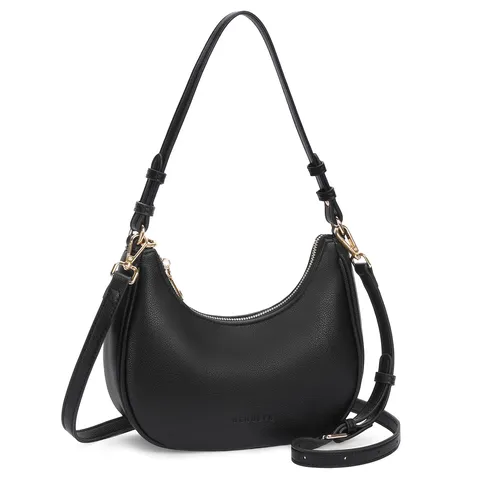 Women Fashion PU Leather Crescent Shoulder Bag Elegant Underarm Crossbody Bag Simple Casual Daily Purse Handbag
