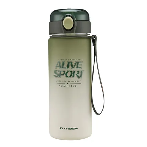 Large Capacity Frosted Plastic Water Bottle With Straw Portable Sports Space Kettle For Office Women Daily Use