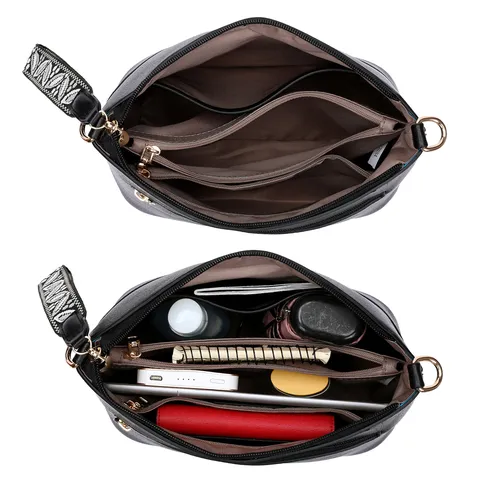 Women PU Leather Bucket Bag Large Capacity Commuter Shoulder Crossbody Bag With Wide Strap Fashion Casual Handbag
