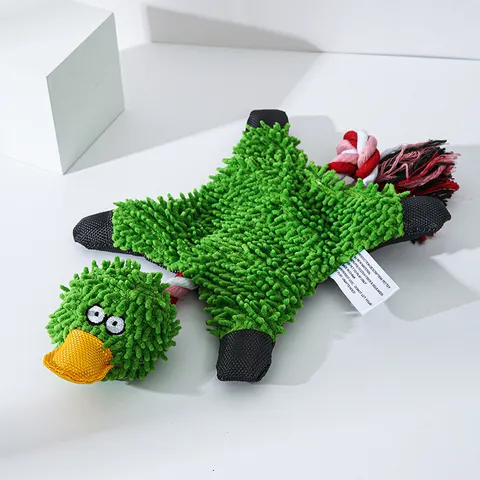 Pet Plush Toy Duck Squeaky Chew Toy Mop Velvet Cute Animal Interactive Toy For Dogs Puppy Pet Supplies