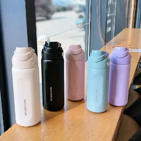 Botella de Agua Termo de Acero Inoxidable de Gran Capacidad Taza Deportiva de Viaje Aislada al Vacío