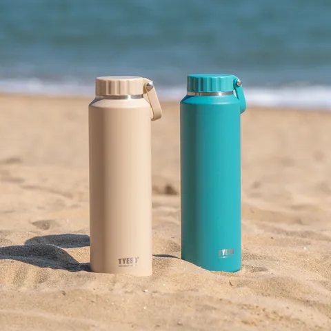 Stainless Steel Vacuum Insulated Water Bottle Portable Outdoor Sports Thermos Cup With Leak Proof Lid