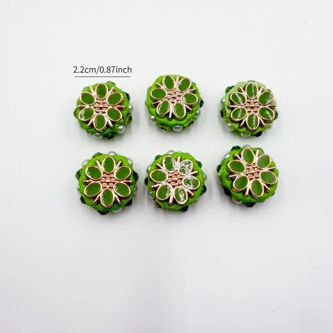 Perles Fleurs en Résine Huile de Goutte Perles Intercalaires pour Création de Bijoux DIY Bracelet Collier Strass Perles Artificielles