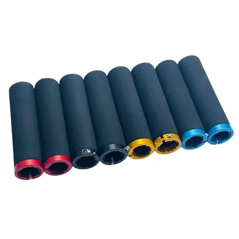 Mountain Bike Handlebar Grips Thickened Sponge Bicycle Handle Grips With Aluminum Alloy Locking Rings Cycling Accessories