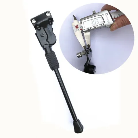 Bicycle Kickstand Adjustable Iron Mountain Bike Side Stand Double Hole Support with Anti-Slip Foot Pad Cycling Accessory
