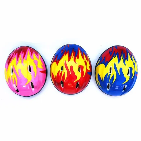 Kids Cycling Helmet Adjustable Safety Bicycle Skateboard Roller Skating Flame Print Protective Gear For Children