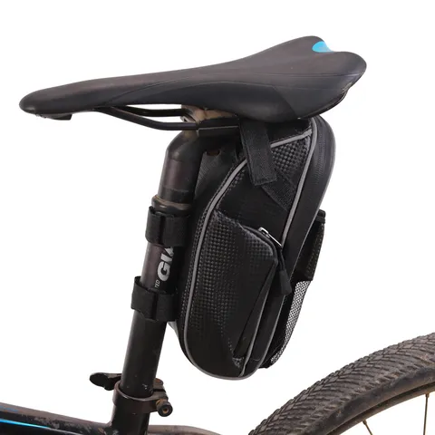 Waterproof Bicycle Saddle Bag Carbon Fiber Texture Cycling Tail Bag Mountain Bike Rear Seat Storage Pouch Bike Accessories