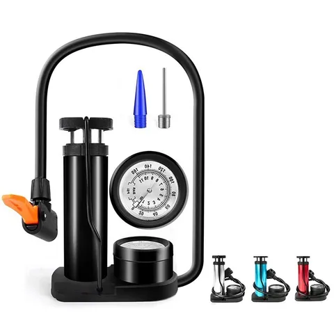Portable Foot Pump High Pressure Air Pump With Pressure Gauge Bicycle Motorcycle Ball Inflator Foot Operated Air Pump