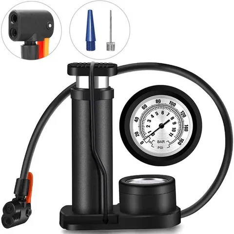 Portable Foot Pump High Pressure Air Pump With Pressure Gauge Bicycle Motorcycle Ball Inflator Foot Operated Air Pump