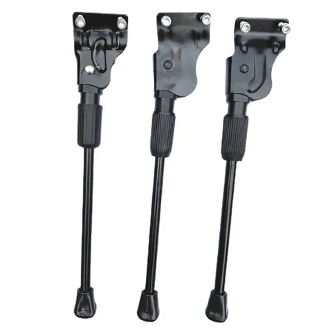Bicycle Kickstand Adjustable Iron Mountain Bike Side Stand Double Hole Support with Anti-Slip Foot Pad Cycling Accessory