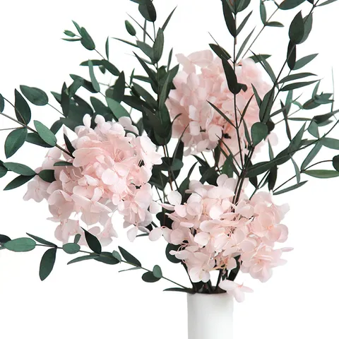 Preserved Fine Leaf Hydrangea Flower Bouquet Real Dried Flowers Floral Arrangement For Home Living Room Table Decor