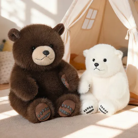 Realistic Panda Polar Bear Brown Bear Plush Toy Soft Stuffed Animal Doll For Kids Soothing Companion Valentine Gift