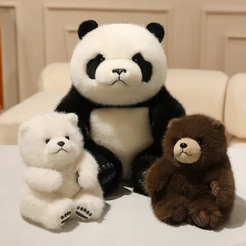 Realistic Panda Polar Bear Brown Bear Plush Toy Soft Stuffed Animal Doll For Kids Soothing Companion Valentine Gift