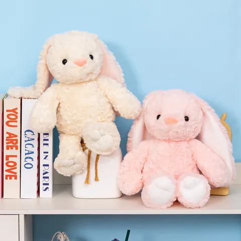 Cute Soft Plush Rabbit Toy Long Ears Bunny Stuffed Animal For Kids Girls Bedtime Accompany Doll Birthday Gift Decoration