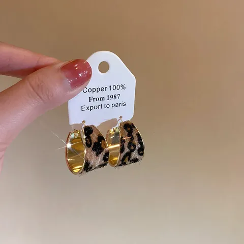 Γαλλικά Vintage Λεοπάρ Σκουλαρίκια από Ρητίνη Amber για Γυναίκες Maillard Caramel Χάλκινα Σκουλαρίκια με Στρας Κόσμημα