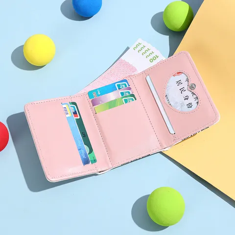 Cute Floral Buckle Women Short Wallet PU Leather Card Holder Small Trifold Purse Fashion Portable Daily Storage Wallet