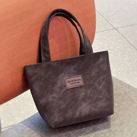 Women Minimalist PU Leather Handbag Large Capacity Waterproof Tote Bag Casual Commuter Daily Shoulder Lunch Bag