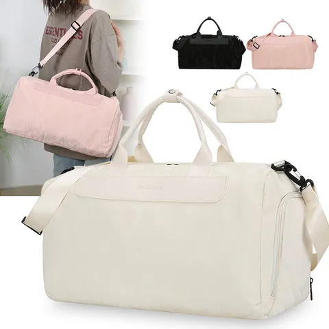 Large Capacity Travel Bag Waterproof PU Leather Fitness Gym Bag Wet And Dry Separation Weekend Overnight Duffel Bag For Women Men