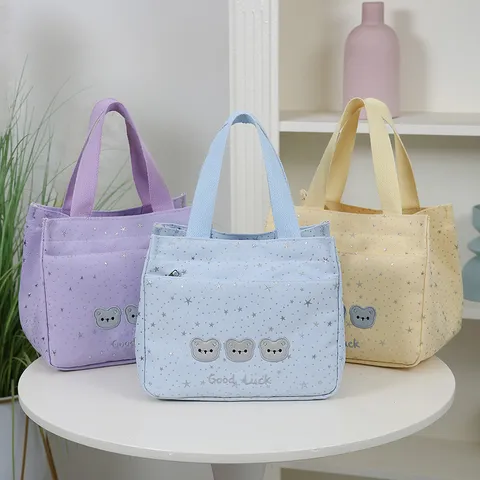 Large Capacity Commuter Tote Bag Oxford Cloth Star Print Handbag Underarm Shoulder Bag Casual Daily Bag For Women