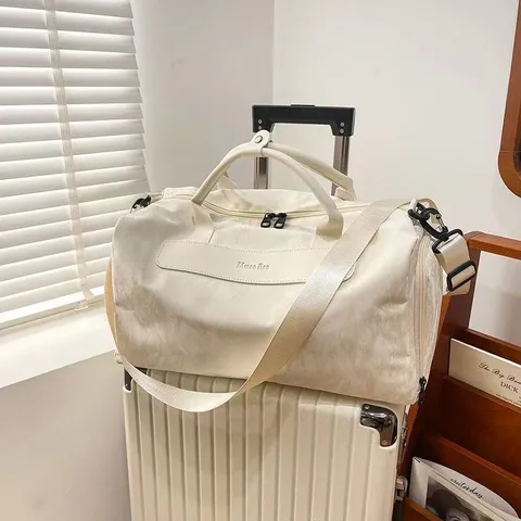 Large Capacity PU Leather Gym Fitness Bag Wet Dry Separation Travel Duffel Bag Portable Sports Luggage Bag For Women